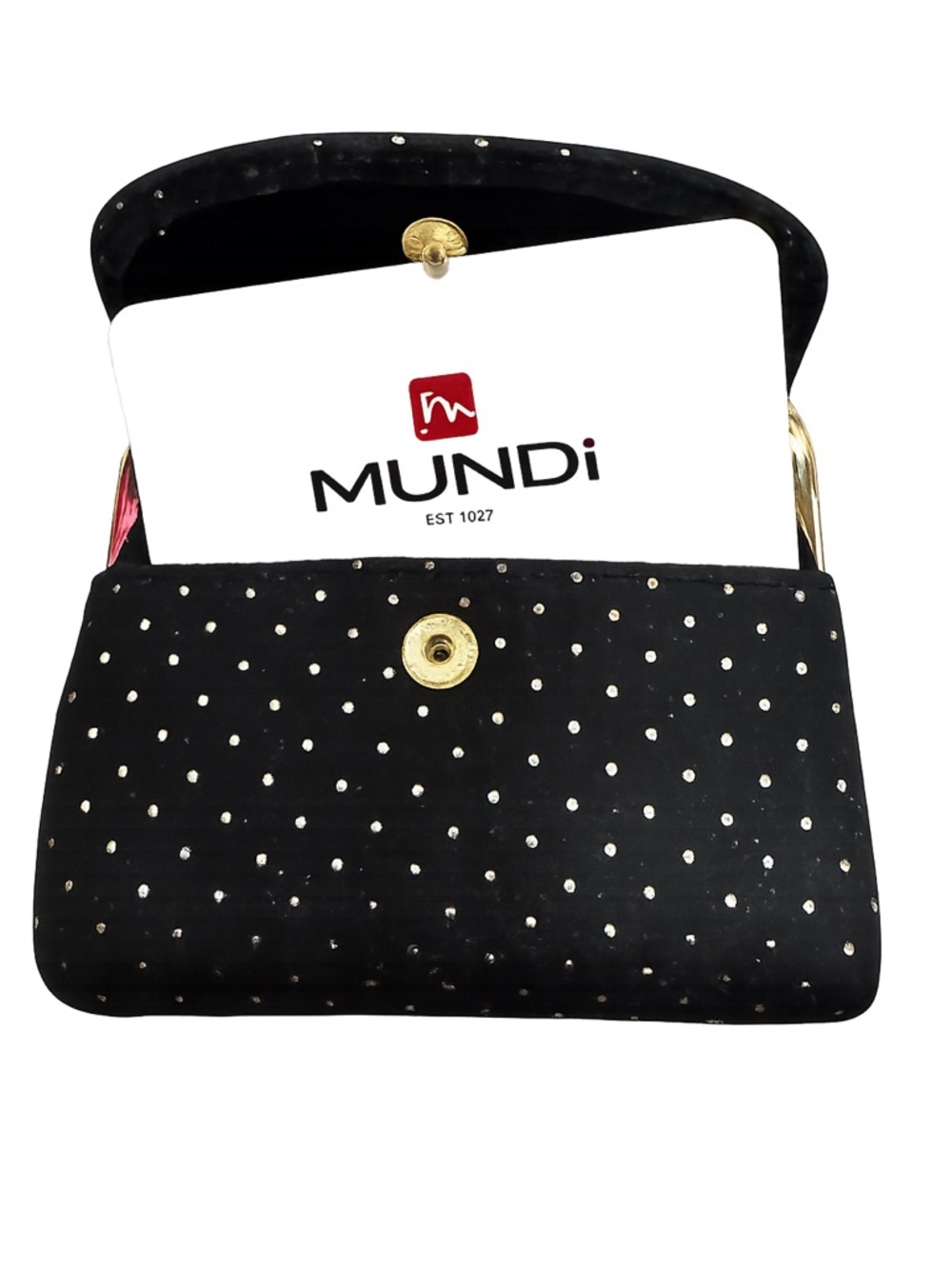 NWT Mundi Black Rhinestone Kiss Lock Coin Purse Wallet Card Holder
